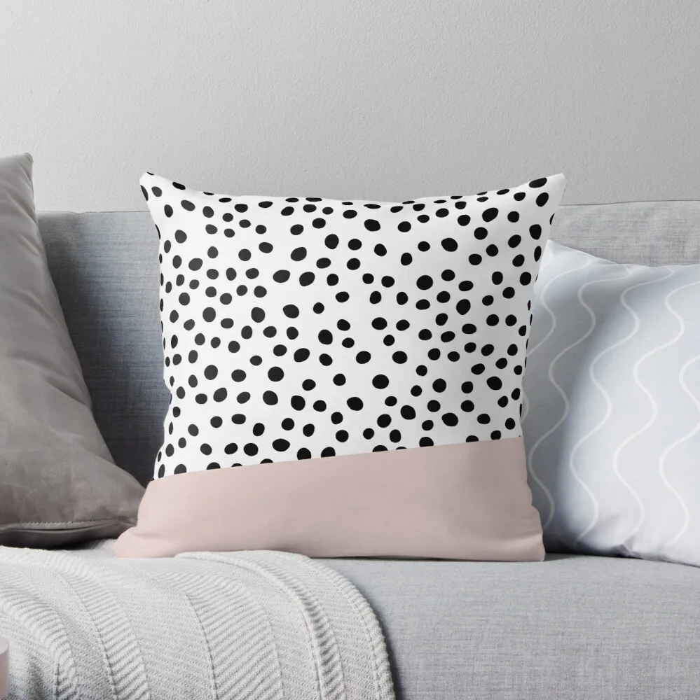 

Black, White and Pink Dalmatian Print Throw Pillow Cushions For Decorative Sofa