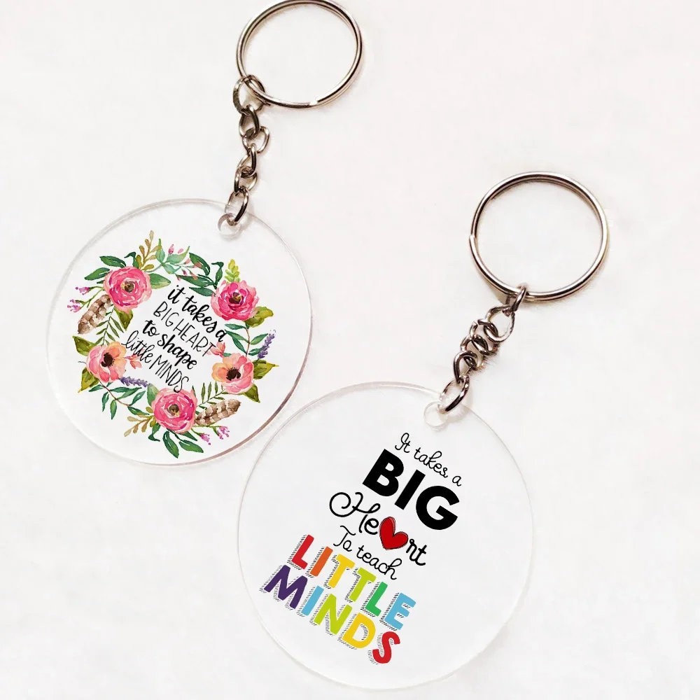 It Takes A Big Heart To Shape Little Minds Teacher\'s Day Keychain Thank You Teacher Key Chain Memorial Gift for Teacher