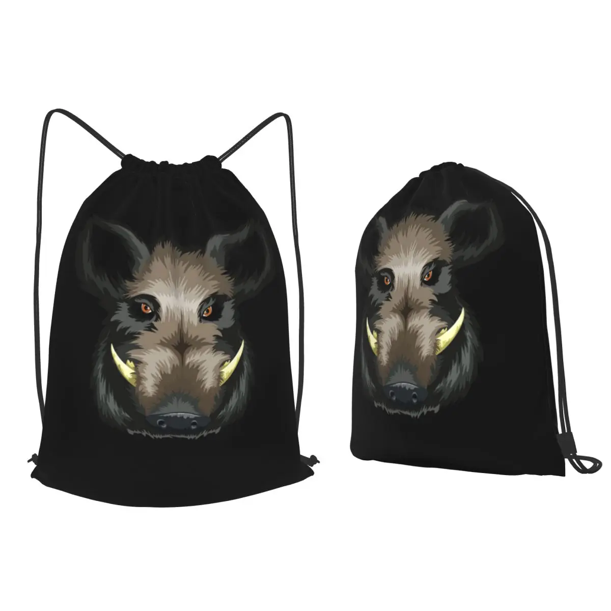 

Funny Wild Pig Hunting Backpacks Multi-function Drawstring Bags Sundries Bag Book Bags for Man Woman School