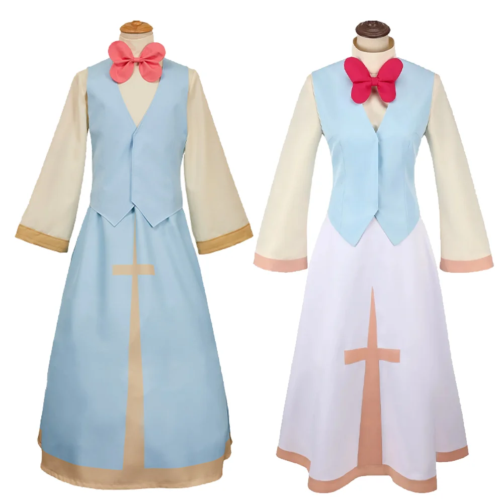 Hazzbin Hotel St. Peter Winner disfraz de Ángel Cosplay chaleco azul vestido blanco pajarita roja hombre disfraz de fiesta de Carnaval de Halloween