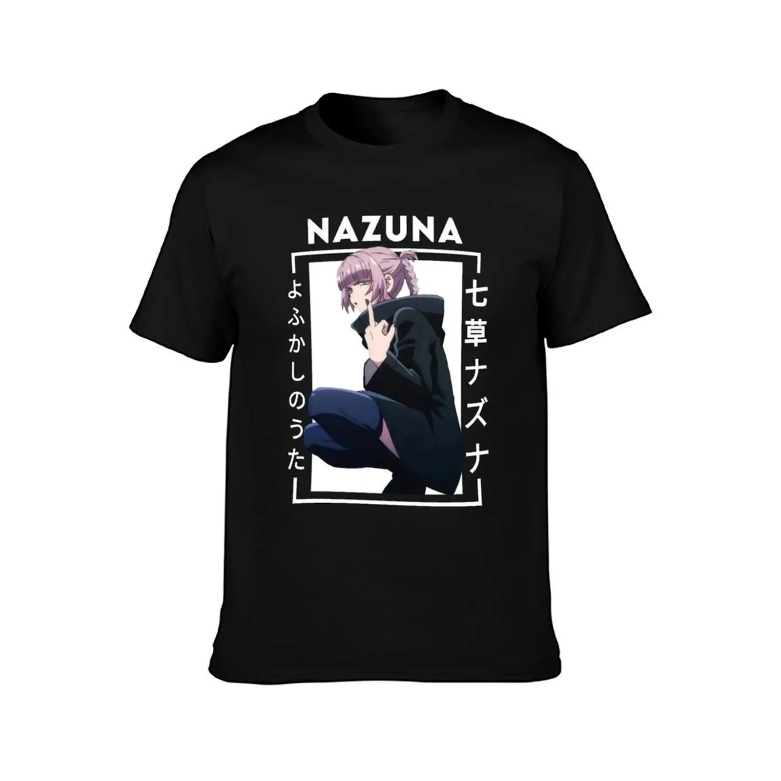 Call of the Night - Nazuna middle finger T-Shirt Summer Casual Cotton Tee Oversized Streetwear Tops Vintage Graphic Print