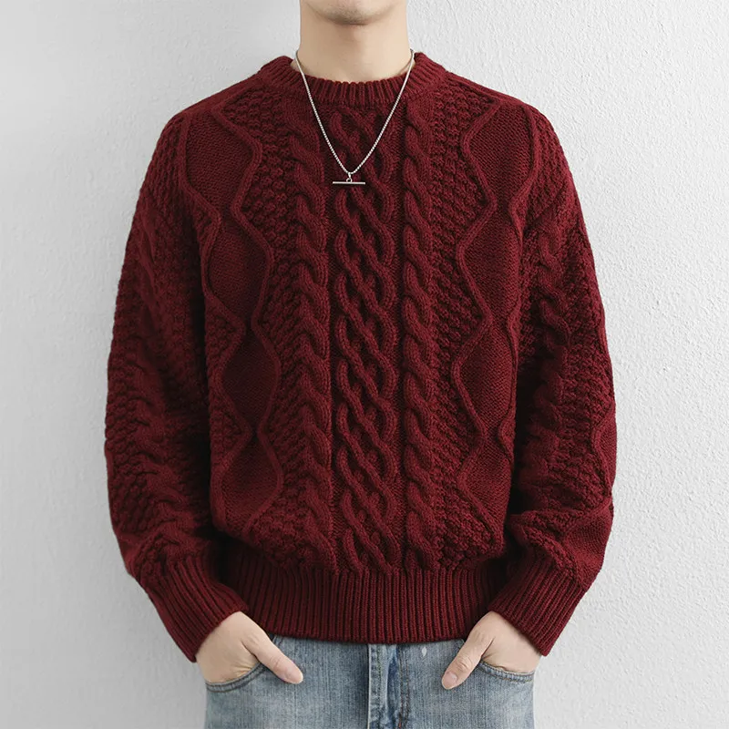 

Высококачественный мужской вязаный свитер: повседневный, универсальный, модный, молодежный, с длинным рукавом, теплый и комфортный топ для осени и зимы