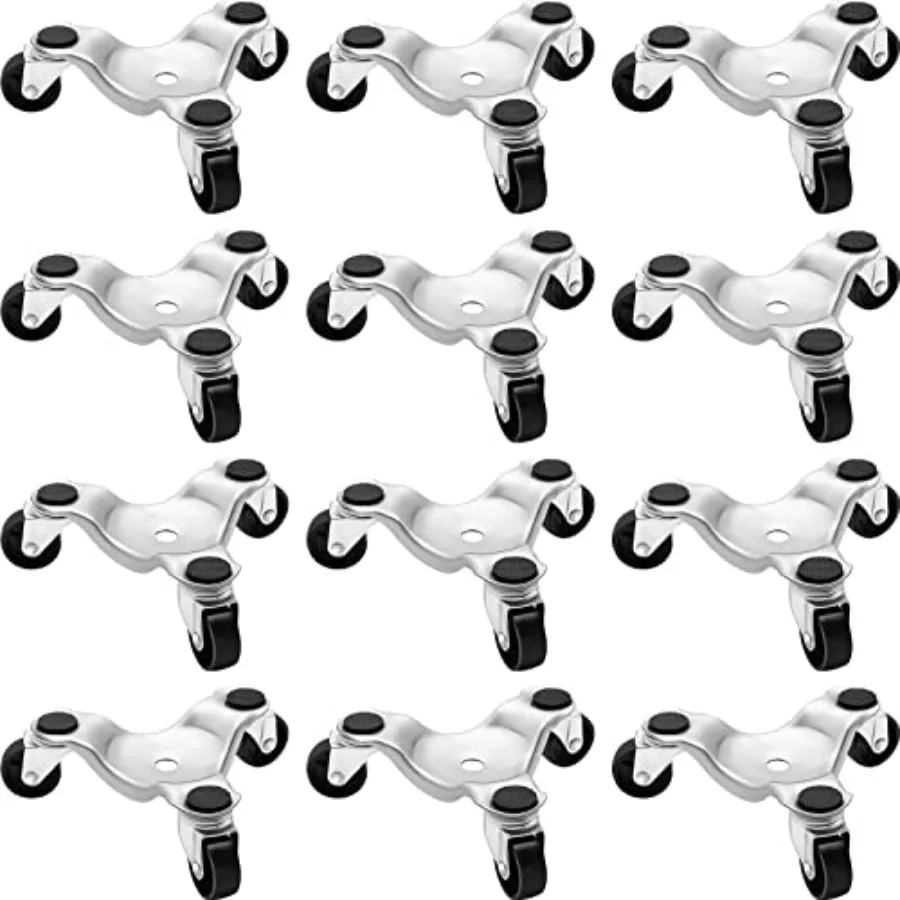 

Набор из 12 мебельных тележек-роллеров на 3 колесах, стальные, усиленные, для легкого перемещения мебели, с поворотными треугольными роликами