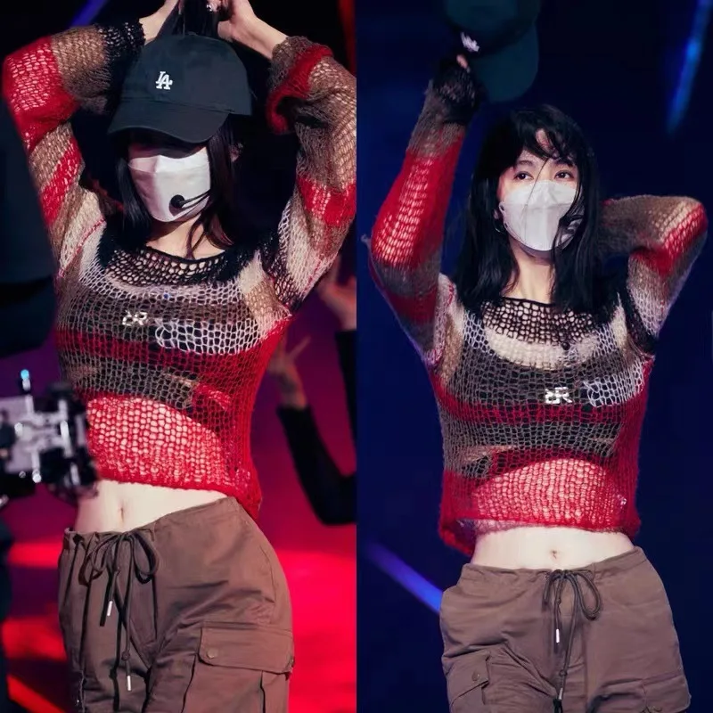 

Джейсованный толстый вязаный свитер в Лондоне, американский свитер Sle Spicy Girl, ажурный Ba, свободный цвет, женский свитер Blo ort