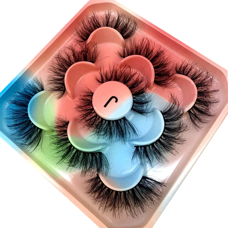Nuevo 5 pares de pestañas de visón 3D volumen espectacular extensión de pestañas postizas herramienta de maquillaje al por mayor