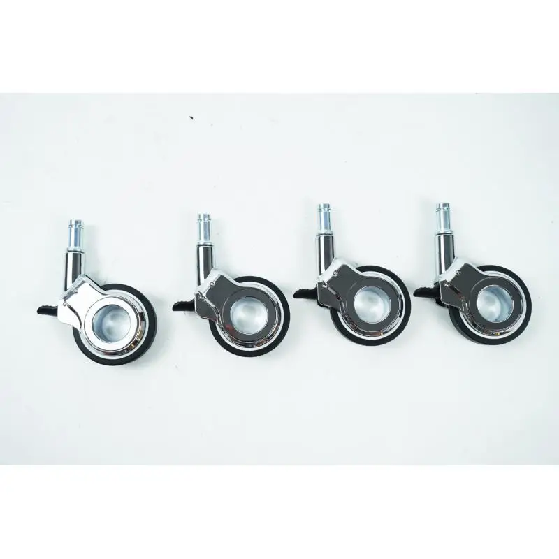 4 Pcs 2.5 Inch Zinc Alloy Swivel Casters With Brake For Dining Carts, Tv Stands, And Shelves