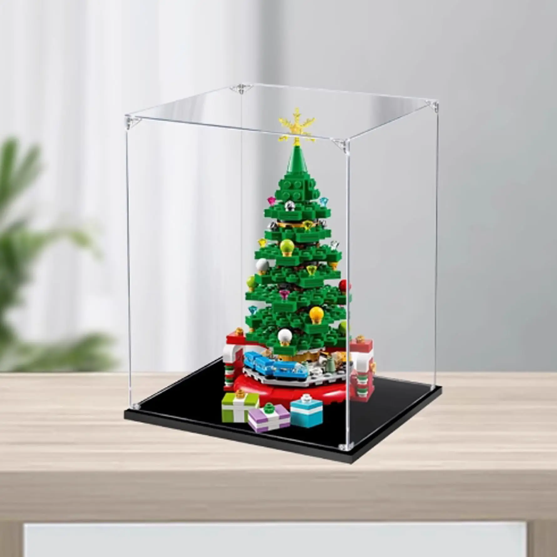 

Акриловая прозрачная витрина, совместимая с комплектом моделей рождественских елок Lego 40338, органайзером, пылесборником, ящиком для хранения (только коробка)