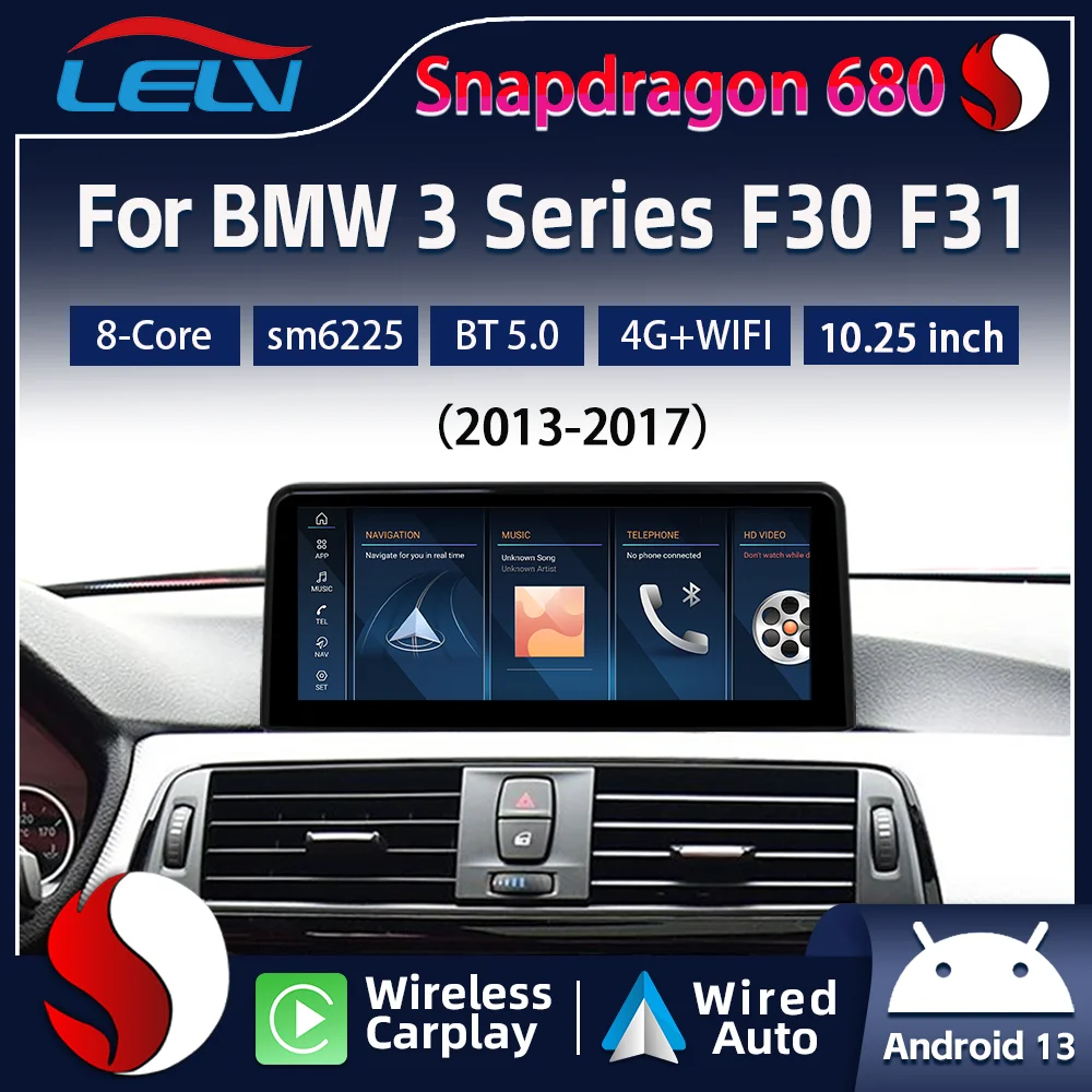 

New ID8 UI Wireless CarPlay Android AUTO 10.25inch For BMW 3/4Series F30 F31 F32 F33 F34 F36 Car Video Players GPS Navigation