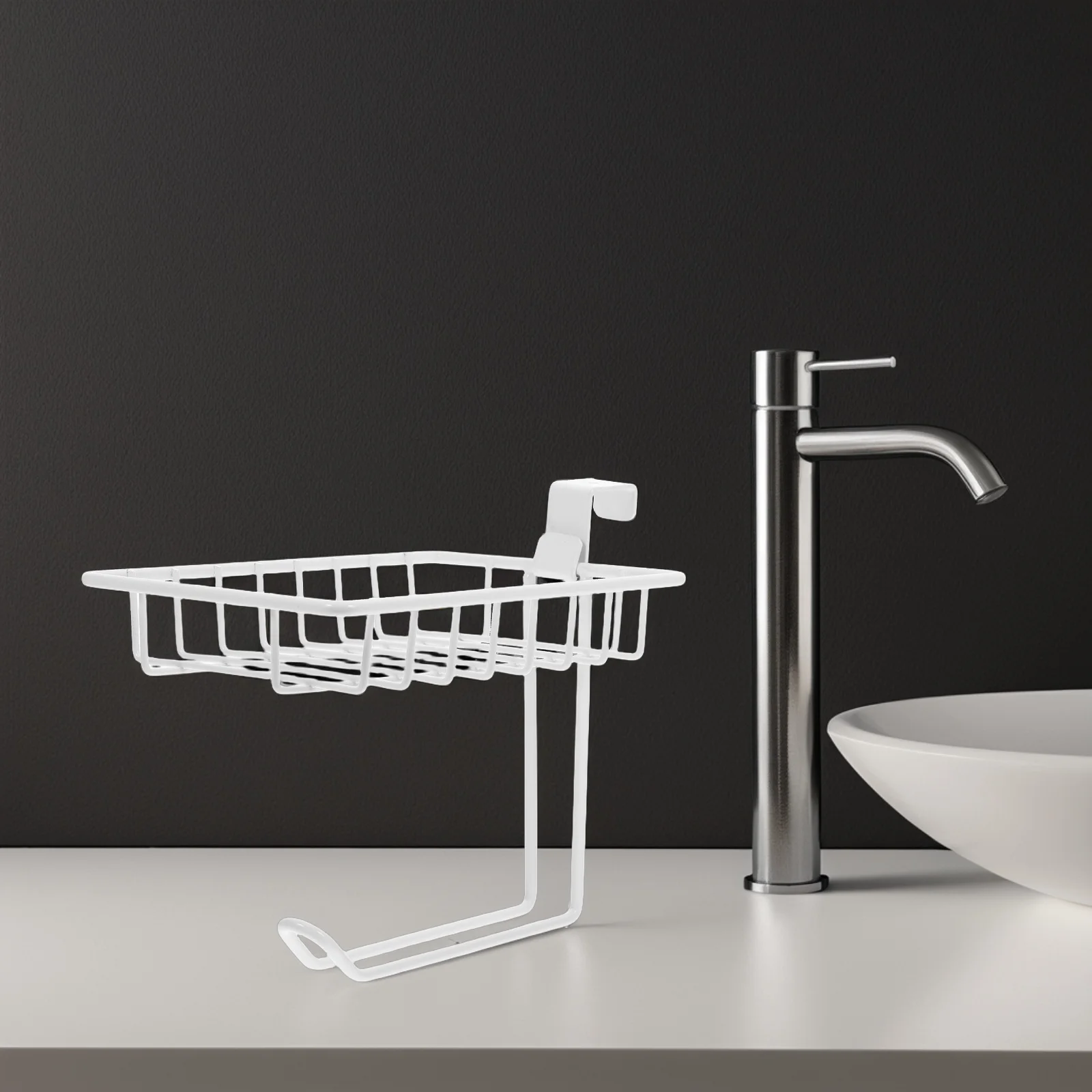 

Hanging Basket Storage Mounted Soap Dish Shower Toilet Paper Holder Wipe Bracket Hooks Iron Shelf Bathroom Accessories