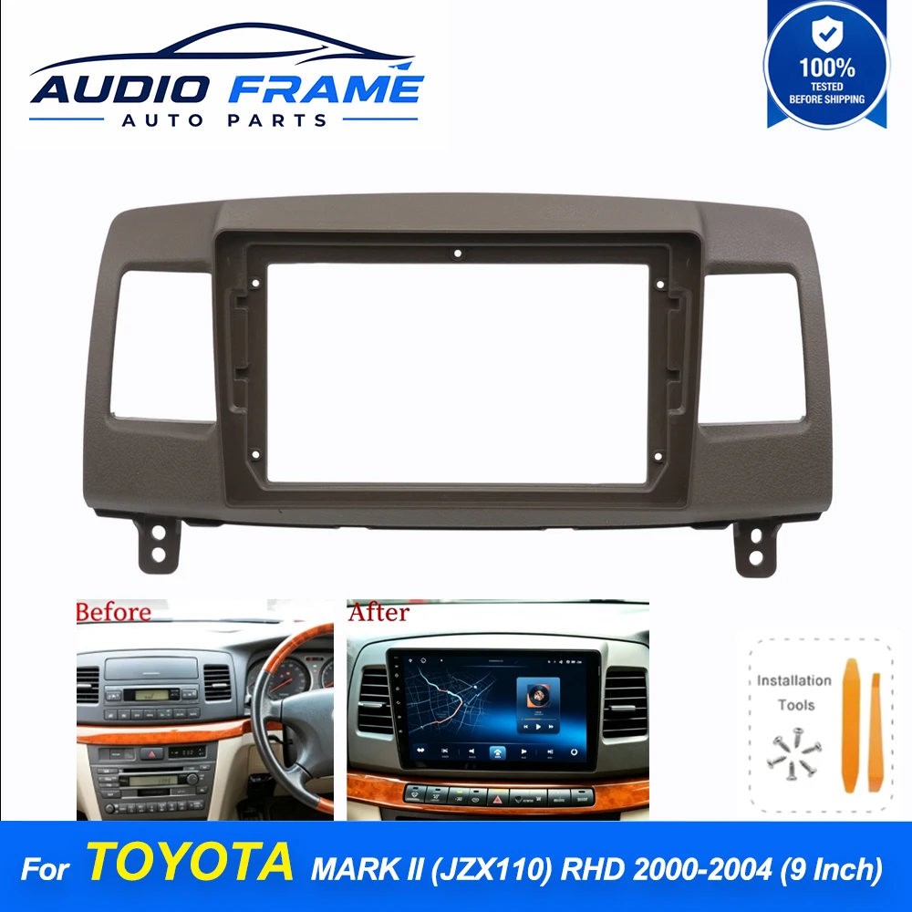 9 Inch Android Car Radio Dash Fitting Frame Fascia Panel Adapter Kit For TOYOTA MARK II (JZX110) RHD 2000‑2004