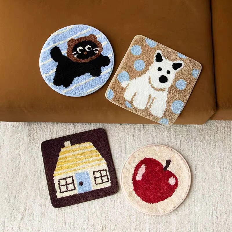 Polka Dot Puppy Adorable Animals Home Seat Cushion Flocking Soft Non Slip Universal Sofa Chair Pad Decorative Keep Warm Mat Gift