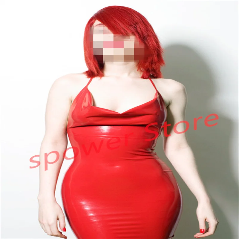 

Handmade Women Latex Dress Rubber Bodysuit Tight Jumpsuit Customize Cosplay Costumes