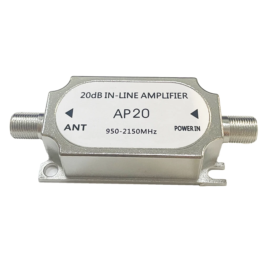 AP20 Satellite 20dB In-line 950-2150MHZ Signal Booster For Antenna Cable Run Channel Strength