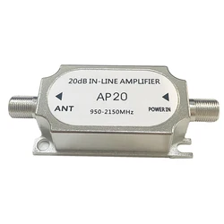AP20 Satellite 20dB In-line 950-2150MHZ Signal Booster For Antenna Cable Run Channel Strength