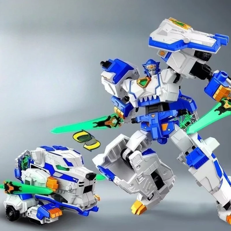 Deformation Robot Toy Saber-toothed Tiger Action Figures Plastic Model 6.7''/17cm Nwe Toys Set for Boys Christmas,Birthday Gifts