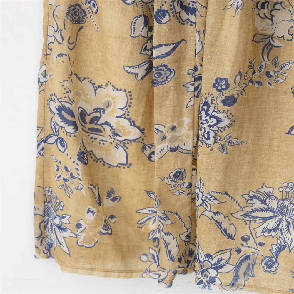 تنورة نسائية خريفية جديدة بسيطة بطبعة زهور رامي