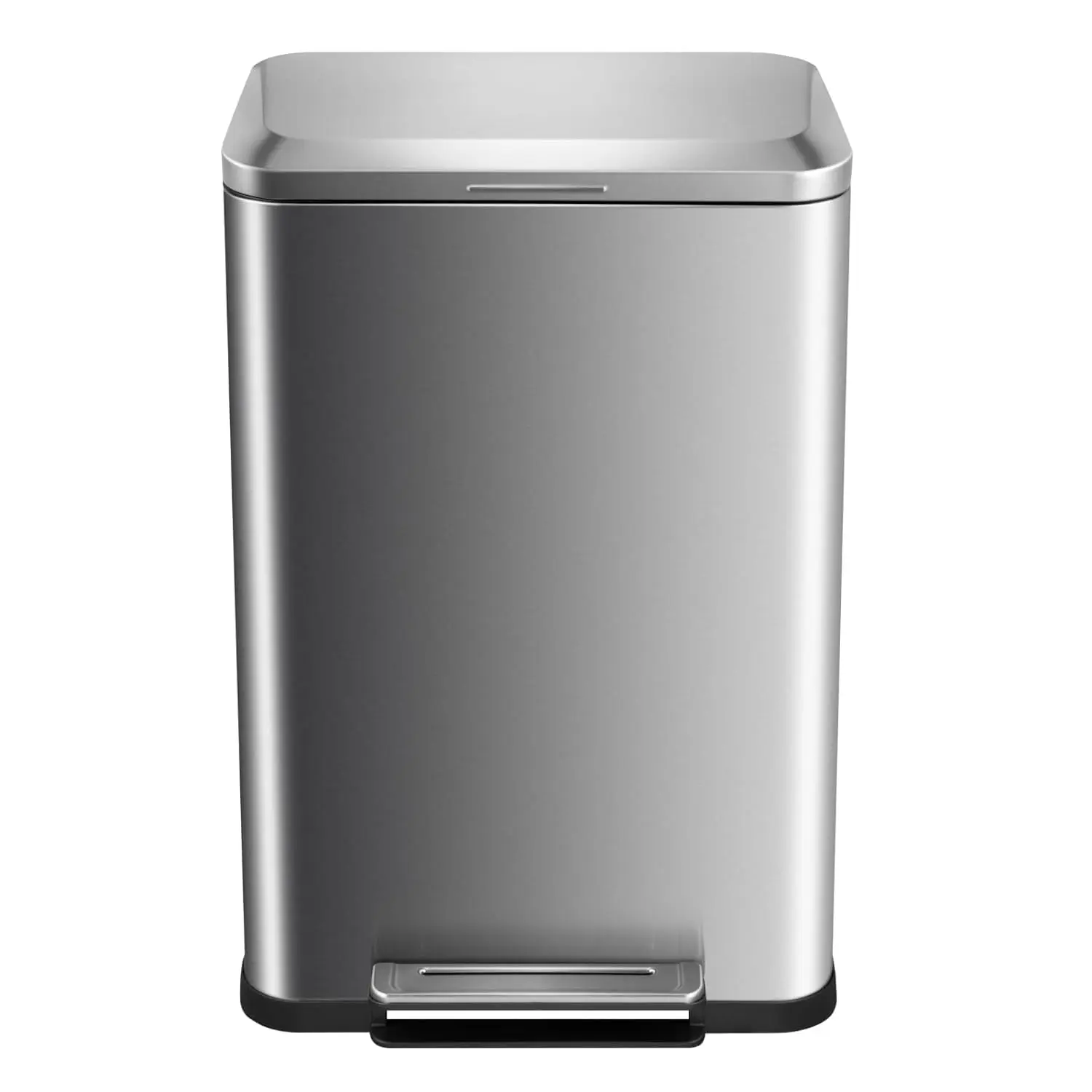 13 Gallon Trash Can, Stainless Steel Kitchen Step Garbage Can, Soft Closure, Fingerprint Proof, for Kitchen, Living Room, Silver