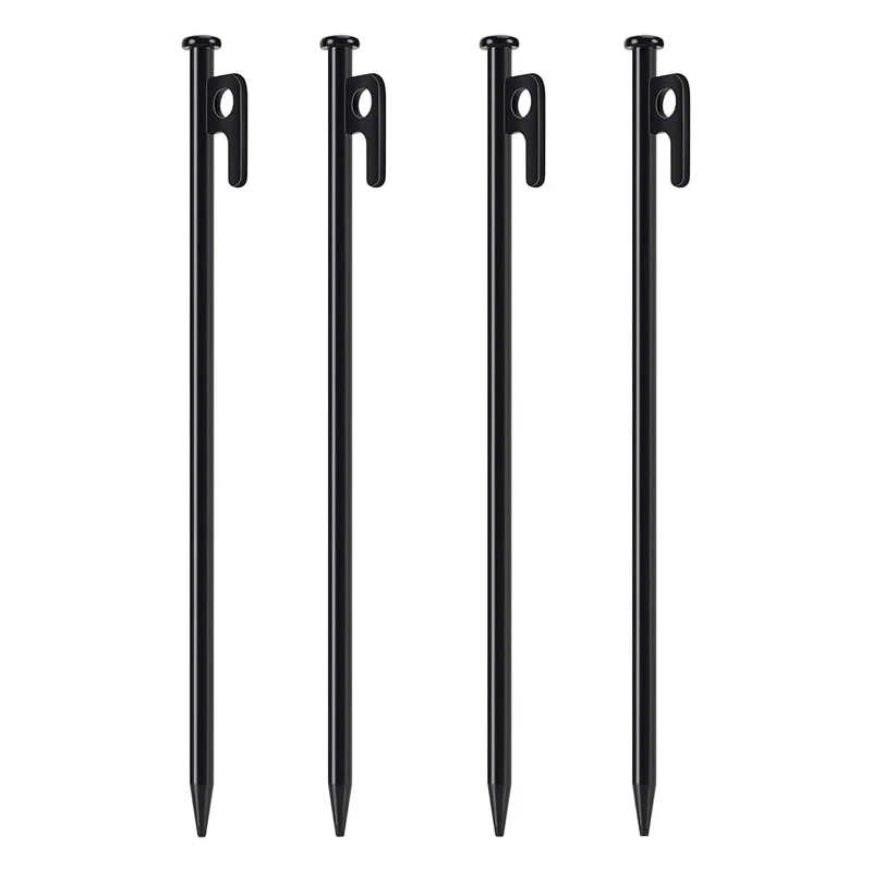 

4 Pack Tent Stakes Heavy Duty Camping Stakes Steel Tent Pegs for Outdoor,Backpacking,Trip Hiking,Gardening,Unbreakable