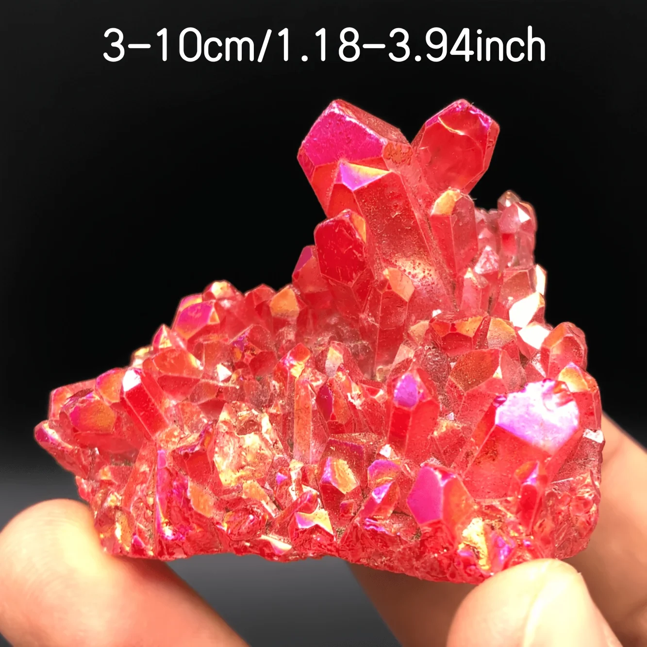 1Pc Red Angel Aura Quartz Cluster/Crystal Rock Collection, Artificial Crystal Plating, Cluster Ornament Handmade Crafts Material