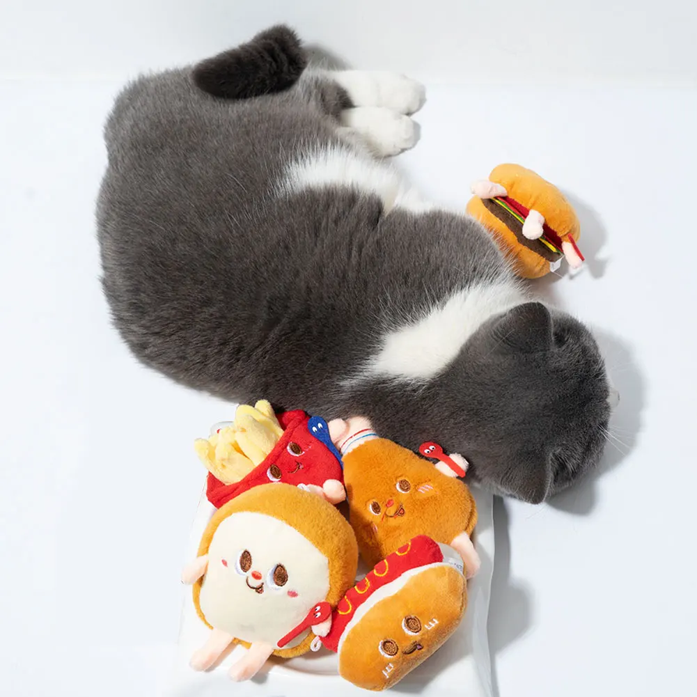 

Burger Catnip Cat Toy Bite Resistant Funny Cat Teaser Toy For Small Pet