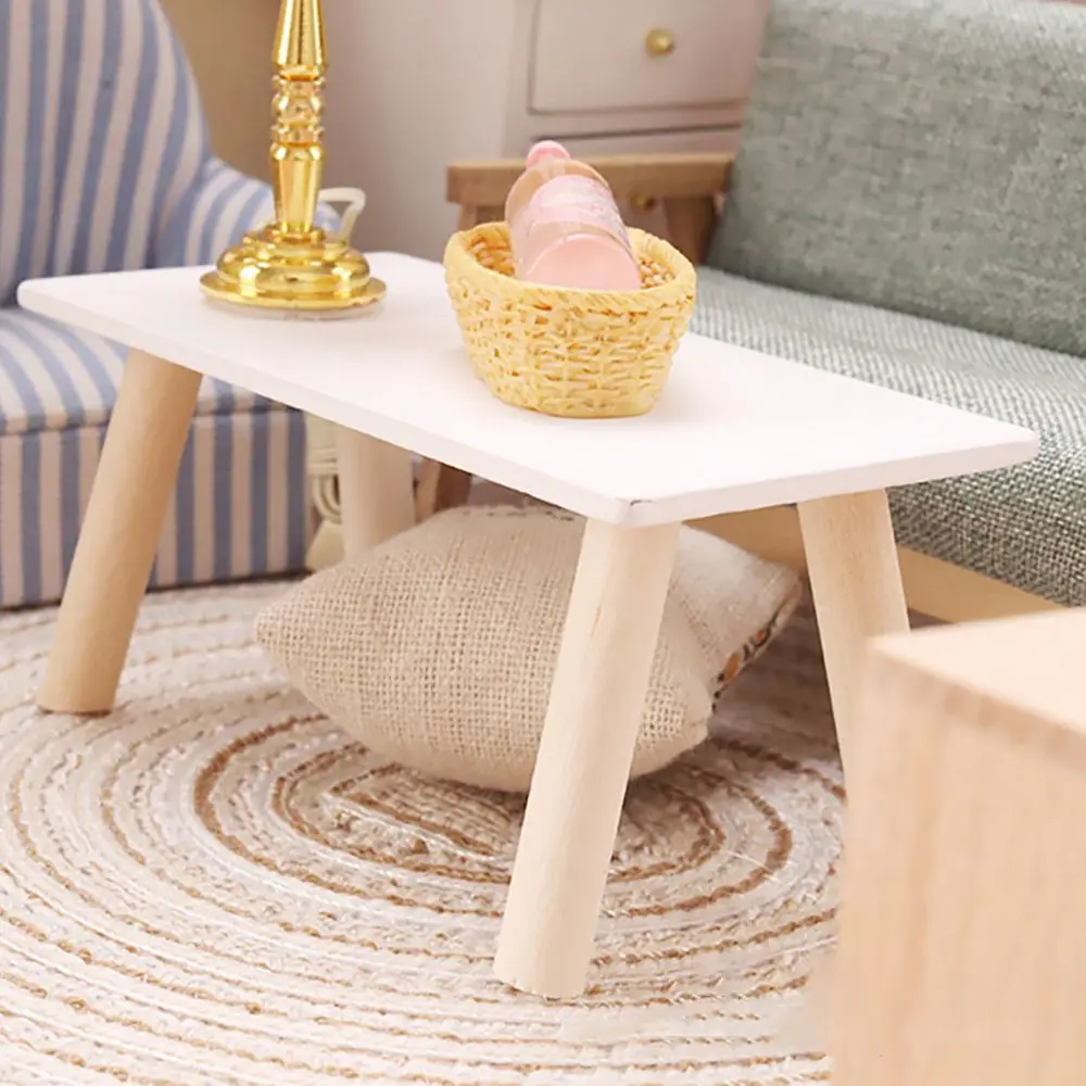 1:12 Scale Dollhouse Furniture Miniature Teatable Scenery Model Wood Stool Flower Rack Dolls Accessories Photography Props