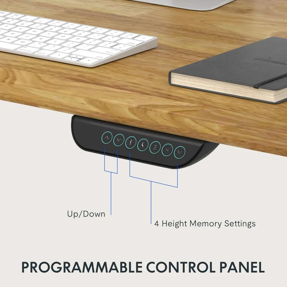 ارتفاع كهربائي قابل للتعديل محرك مزدوج مكتب قائم 71x30 بوصة خشب مطاطي 3 مراحل لوح كامل مكتب قائم مع قابل للتعديل