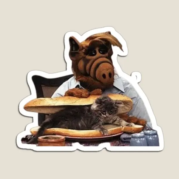 Alf Cat Sandwich  Magnet Toy Stickers  Baby Refrigerator Home Decor Children Kids Funny Magnetic for Fridge Organizer Cute