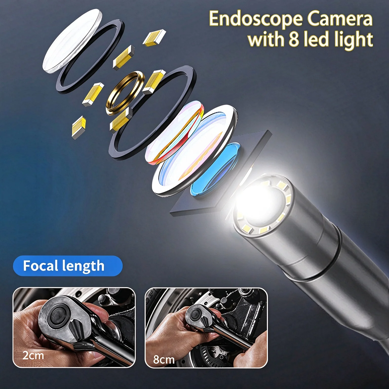 7.0MM TYPE-C Endoscope Camera IP67 Waterproof 8 LEDs Adjustable USB Android Flexible Inspection Borescope Cameras for Phone PC