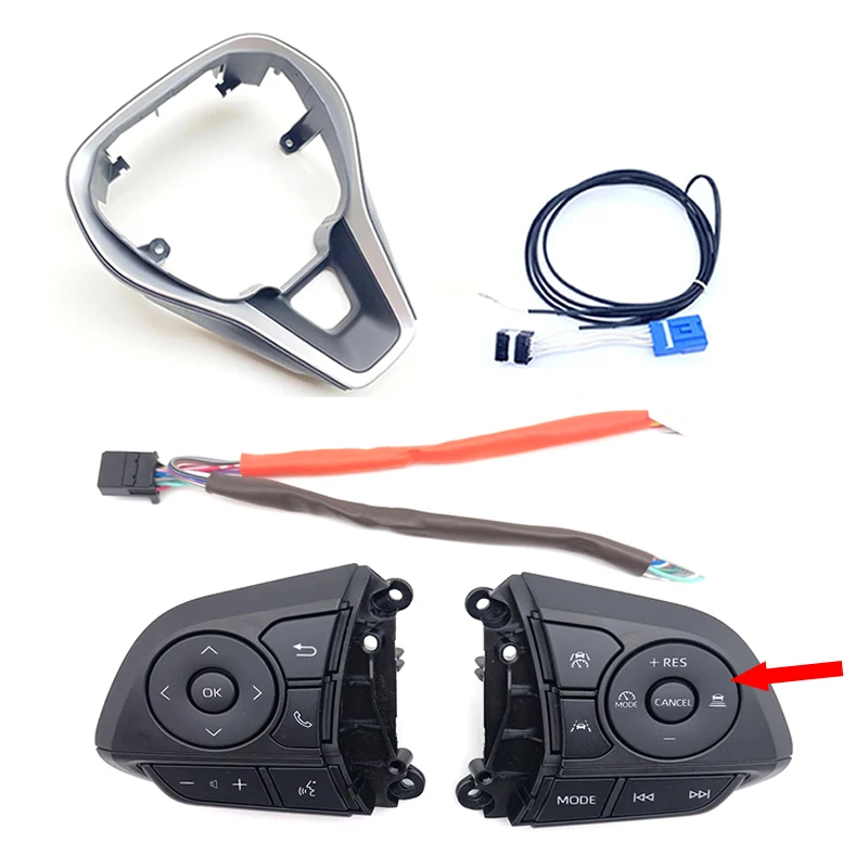 For Toyota Avalon Camry RAV4 Corolla 2023-2026 New Model White-Light Steering Wheel Bluetooth & Cruise Control Switches