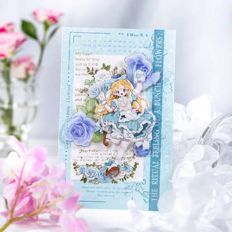 

20 sheets PET stickers hot stamping artistic creative flowers hand tent collage material decorative stickers 6 options