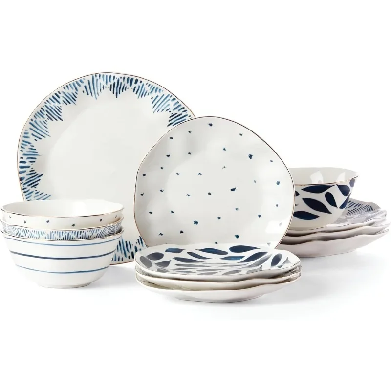 Blue Bay 12-Piece Dinnerware Set