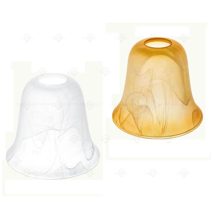 Bell‑Shaped Alabaster Glass Shade Replacement Globe,2‑1/8