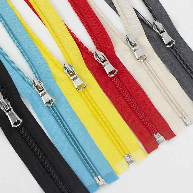 5Pcs/lot 40-80cm (15-31 inch ) Nylon Open-End Zip Zipper 5# For Apparel Tailor Sewing Crafts Nylon Zippers Accessories 13 Colors