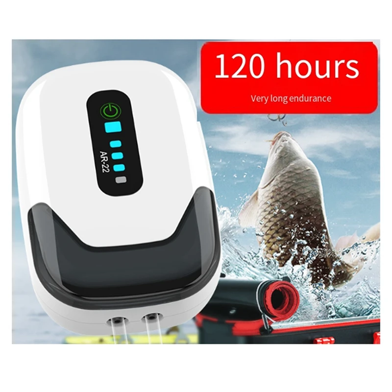 Waterproof Aquarium Oxygen Air Pump Fish Tank Air Compressor Aerator USB Rechargeable Ultra Silent Outdoor Fishing