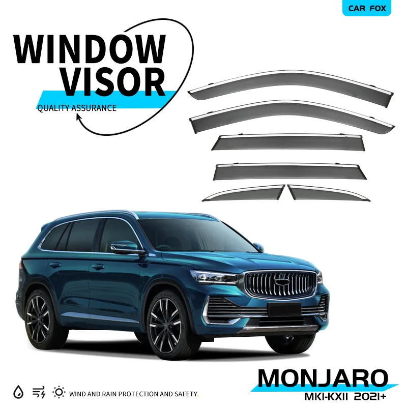 Window Visor Rain Guard Wind Deflector Specially For Geely Monjaro 2021 Side Window Modification Decorative Car Accessories