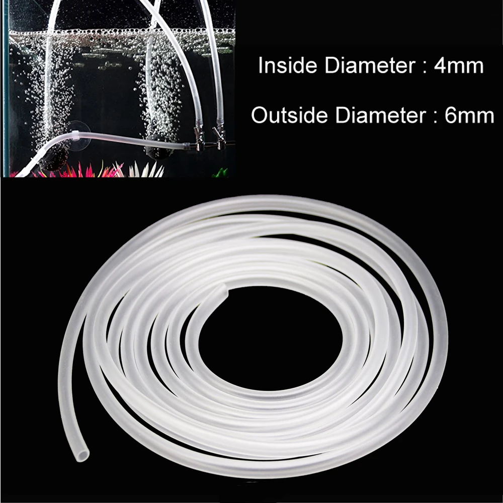 Aquarium 1m/3m/5m/10m Oxygen Pump Hose Air Bubble Stone Aquarium Fish Tank Pond Pump Tube 4*6mm White Color F2