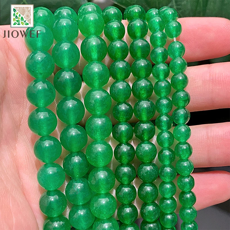 

4/6/8/10/12/14mm Smooth Dark Green Jasper Jades Spacer Loose Beads for Jewelry Making DIY Handmade Bracelet Accessories 15" Inch