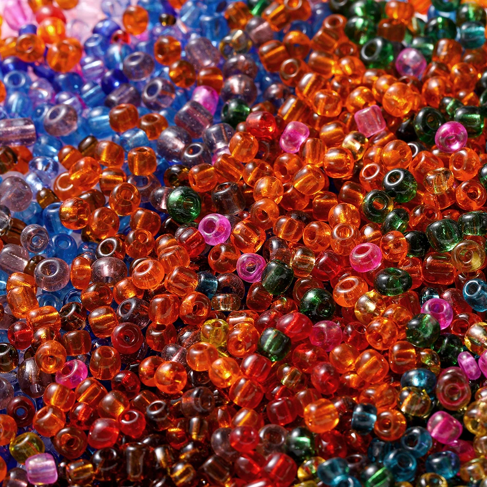 300Pcs/Lot Transparent Glass Round Loose Spacer Seed Beads for Jewelry Making Handmade DIY Bracelet Necklace Accessories 4mm