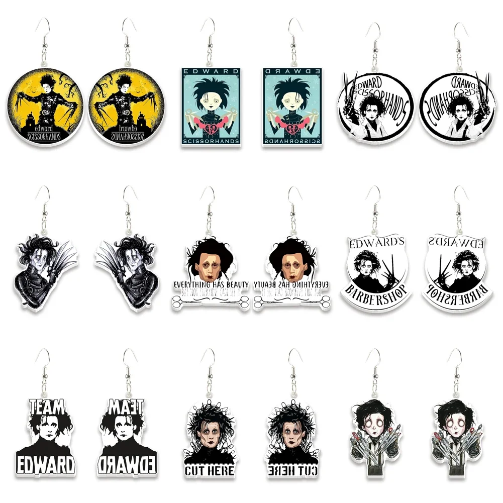 Acrylic Resin Hook Earrings Edward Big Long Dangle Scissors Drop Unique North America Animal Jewelry For Women Girls Kid Gift