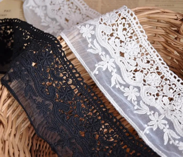 

Африканская кружевная ткань шириной 7,5 см, высокое качество, 5 ярдов, кружевная ткань с двойным замком, подол одежды, аксессуары, край