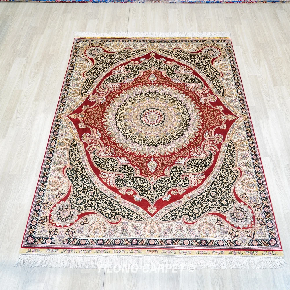 152x213cm Hand Knotted Silk Carpet High Quality Persian Oriental Rugs for Home Office (YL1052A)