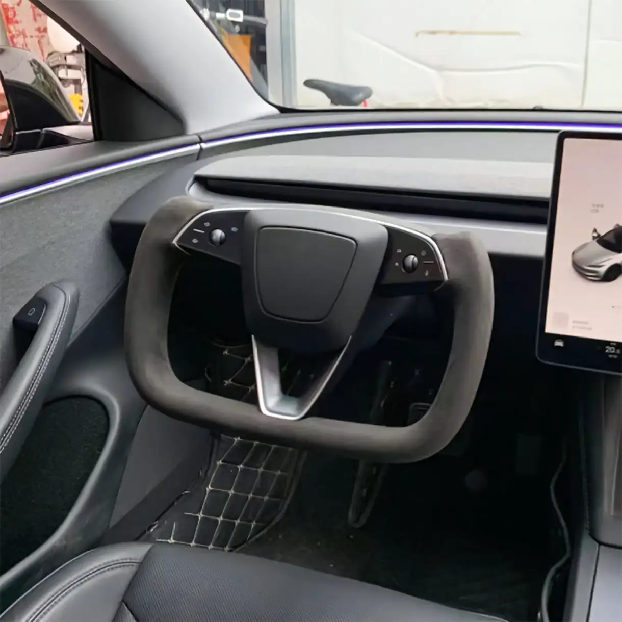 For Tesla Model 3 Highland 2024 2025 2026 Yoke Heating Steering Wheel Personalized Premium Racing Leather Customized Accessories - view 6