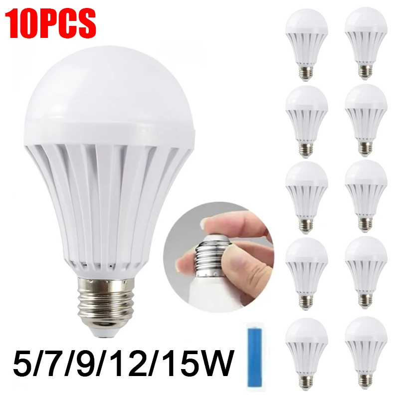 5W-15W LED Emergency Light Bulb Handheld Charging Energy-Saving Light Bulb Household Power Failure Emergency Light Bulb Tools