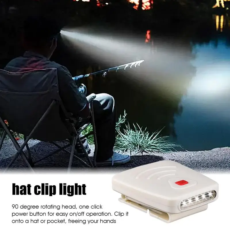 Cap Lights Clip On Hat USB Rechargeable Cap Lights Flashlight Portable Hat Brim Lamp For Night Fishing Outdoor Activities Night