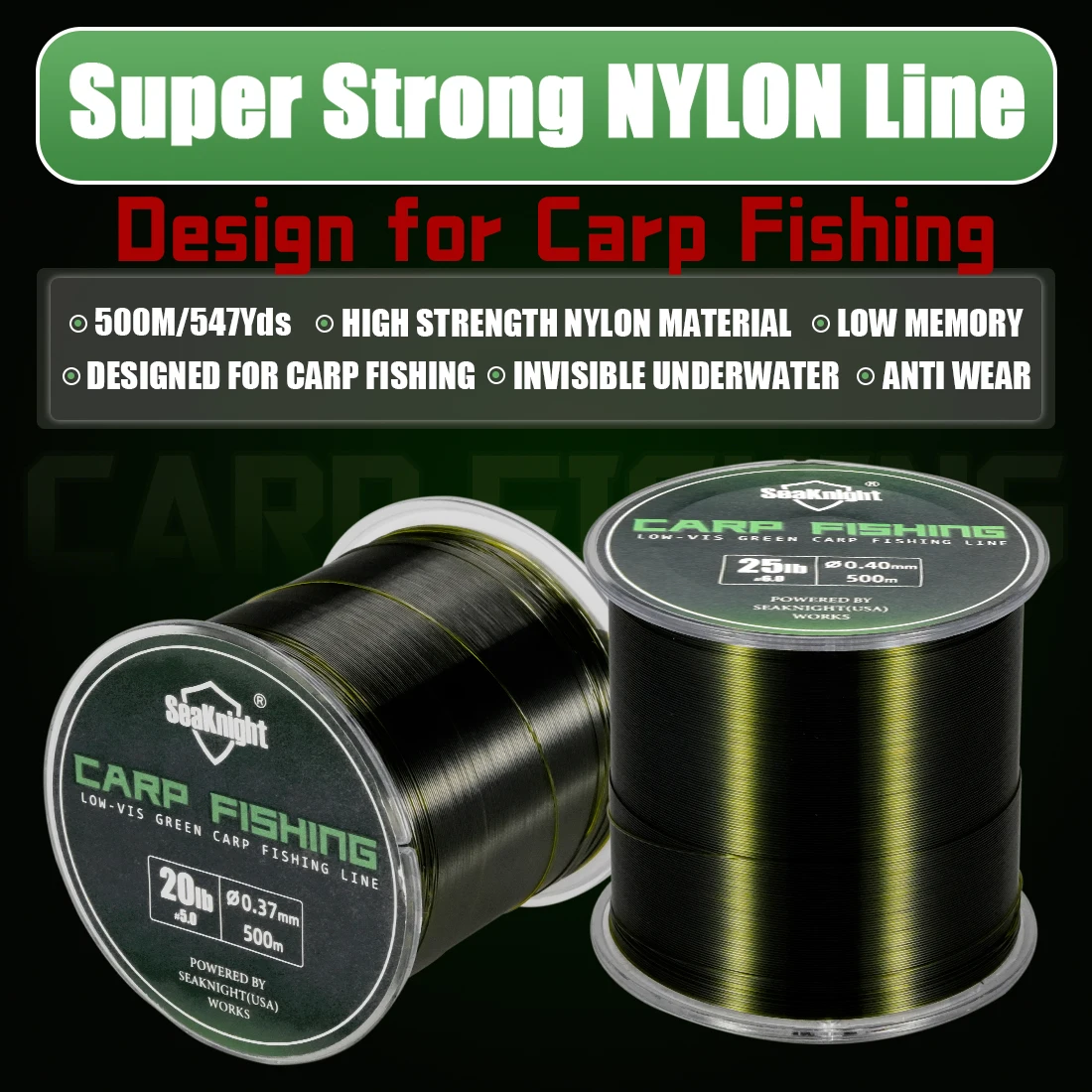 SeaKnight Marke CARP500M Nylon Angelschnur Monofilament Nylonschnur Hohe Festigkeit für Salz-/Süßwasser