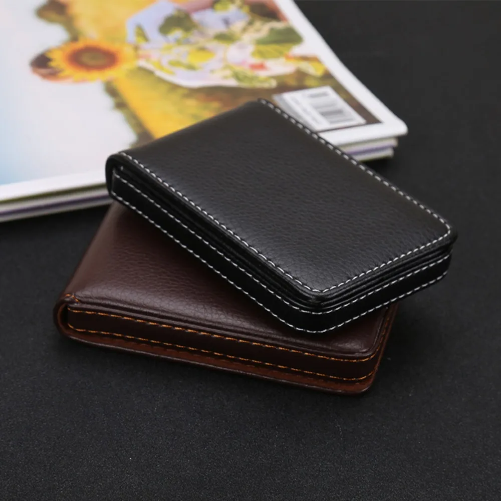 DIY Blank Name Card Holder Elegant Design PU Leather Thermal Dye Sublimation Card Case Lightweight Card Organizer