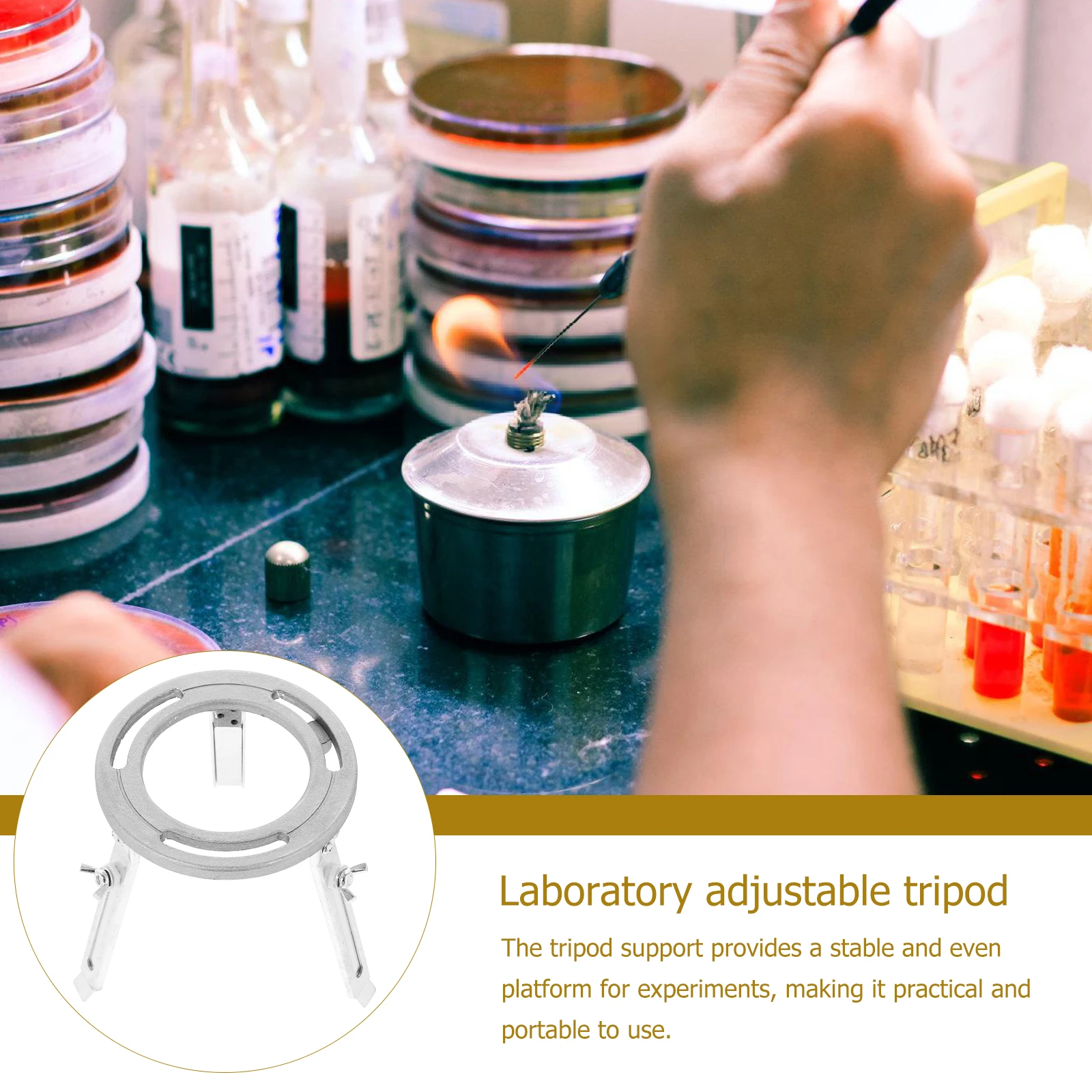 

Liftable Tripod Chemistry Experiment Equipment Silver Gray Lab Equipment Chemistry Teaching Supplies Adjustable Clamp Holder