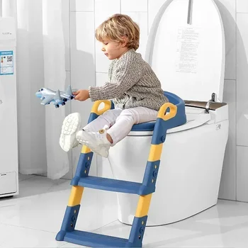 Baby toilet folding shelf step stool ladder style children&#x27;s toilet Boy and GirlChild step mount ring baby potty toilet