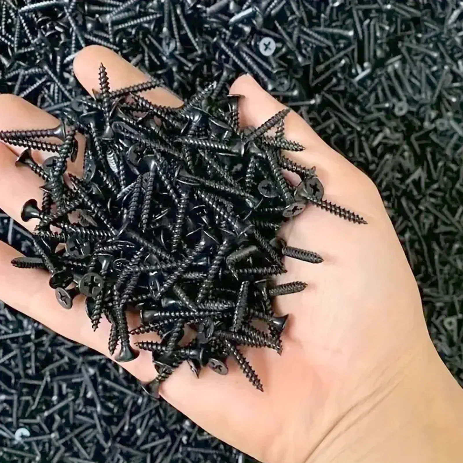 450-1100 Stück M3.5 Schwarze Kreuzschlitz-Flachkopf-Blechschrauben, Bohrschrauben aus Kohlenstoffstahl, geeignet für die Wartung von Holzmöbeln