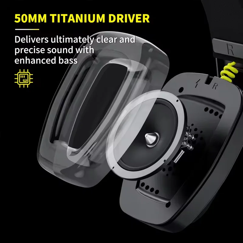 BINNUNE Fone de ouvido para jogos sem fio de 2,4 GHz com microfone para PS5 PS4 PC Mac Playstation Bluetooth Gaming Headset com microfone